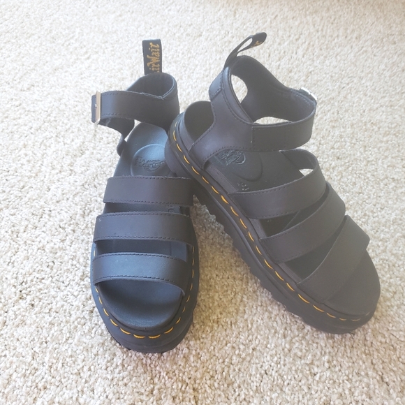 Doc Martens Blaire Strappy Leather Platform Sandals - Picture 3 of 8